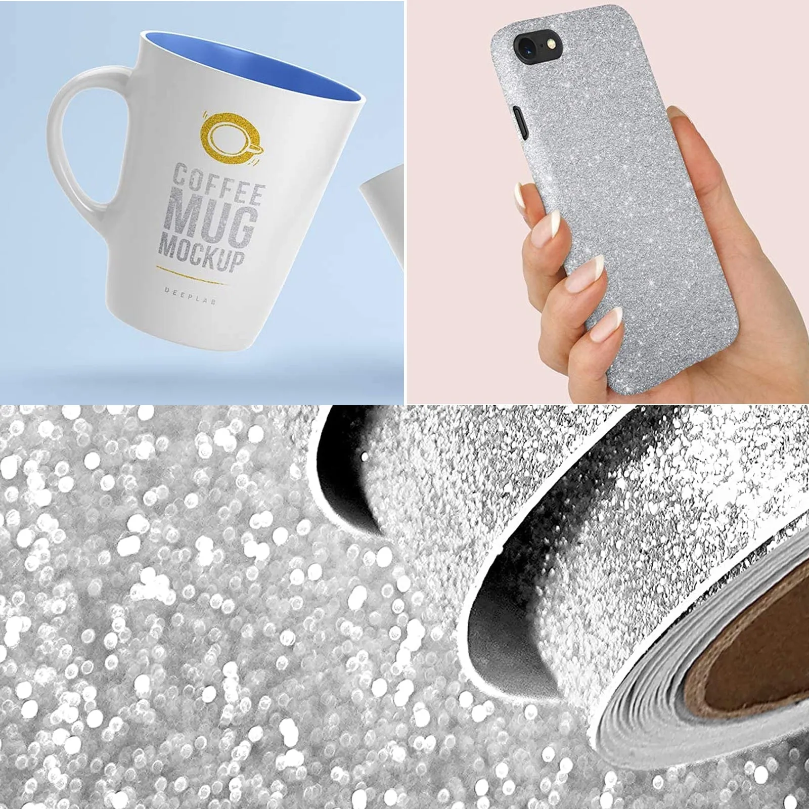 Gold and Silver Self-Adhesive A4 Glitter Paper for DIY Crafts 40 pcs