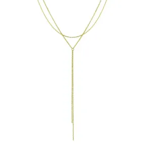 Gold Plated 925 Sterling Silver Dangling Chain Necklace