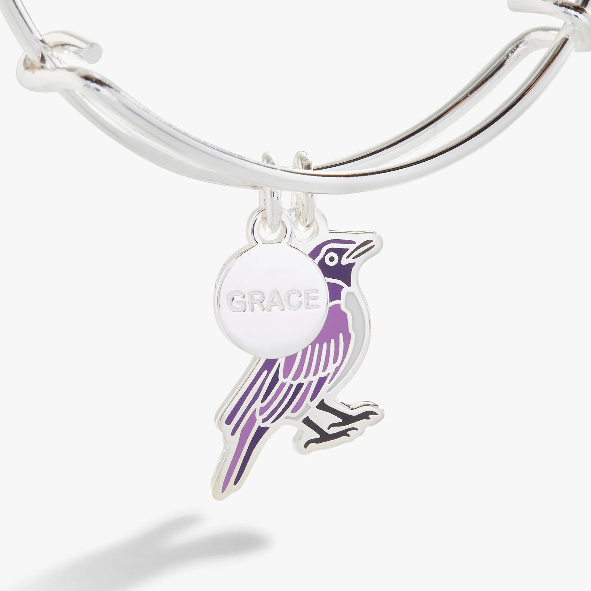 'Grace' Violet Backed Starling Charm Bangle