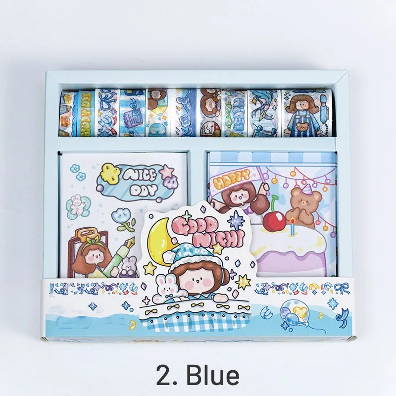 Happy Childhood Cartoon Girl-themed Scrapbook Kit