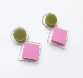 Happy Totem Studs - Olive & Lilac