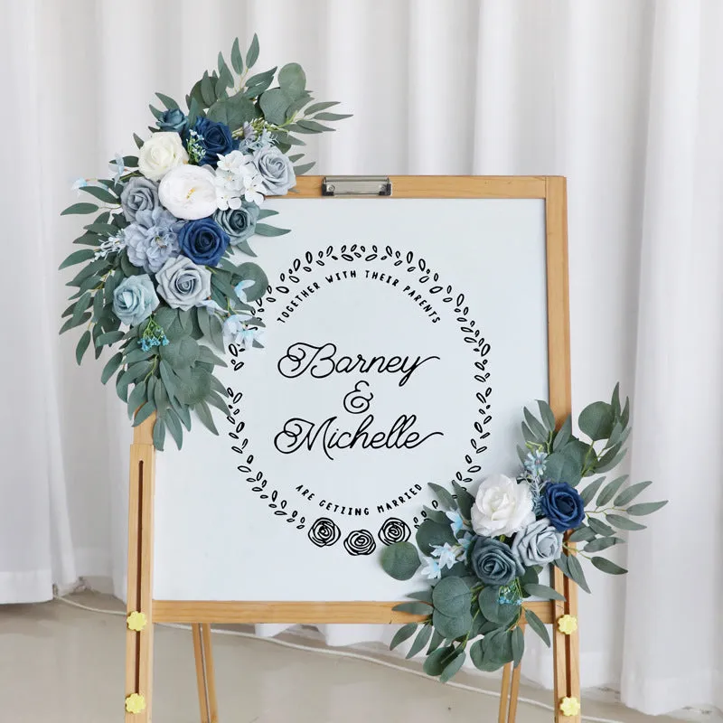 Haze Blue Rose Sign Flowers for Wedding Party Decor Proposal