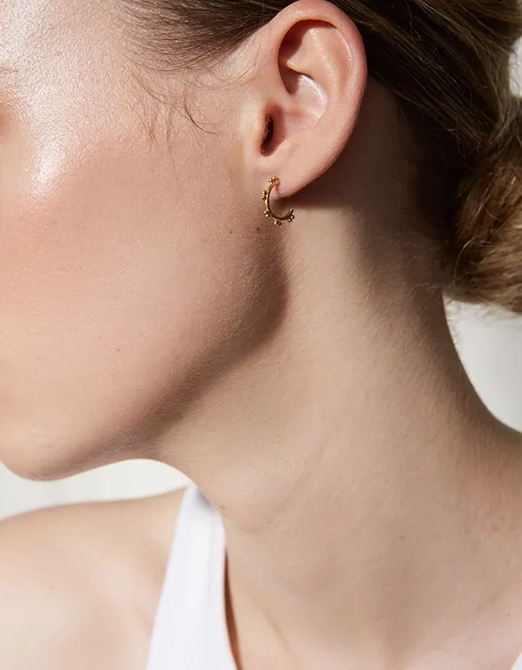 Hoop Stud Earrings - Gold Plated