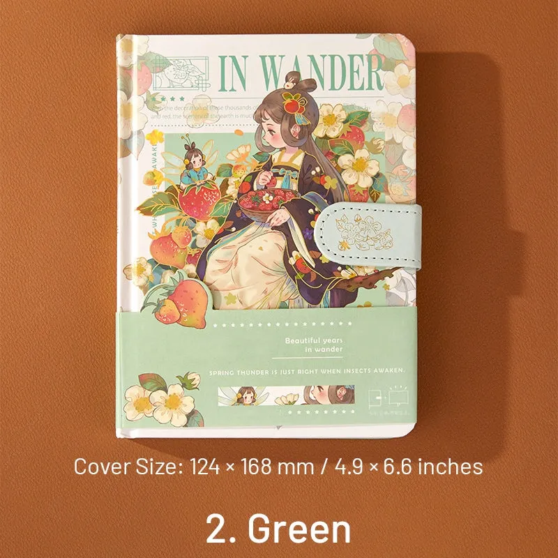 In Wander Series Antique Cute Girl Magnetic Buckle Diary Journal