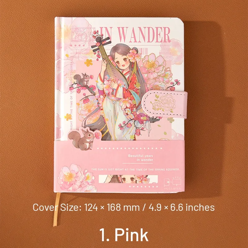 In Wander Series Antique Cute Girl Magnetic Buckle Diary Journal