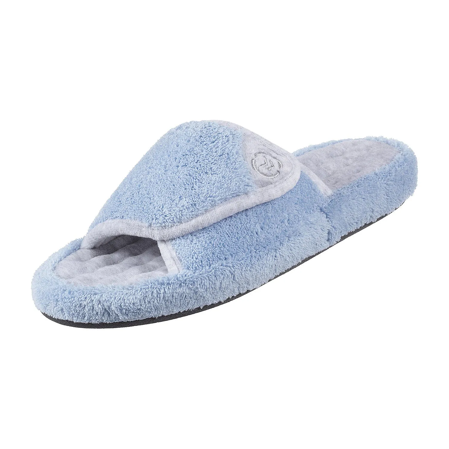 Isotoner Women's Terry Spa Slip On Slide Slipper with Memory Foam for Indoor/Outdoor Comfort