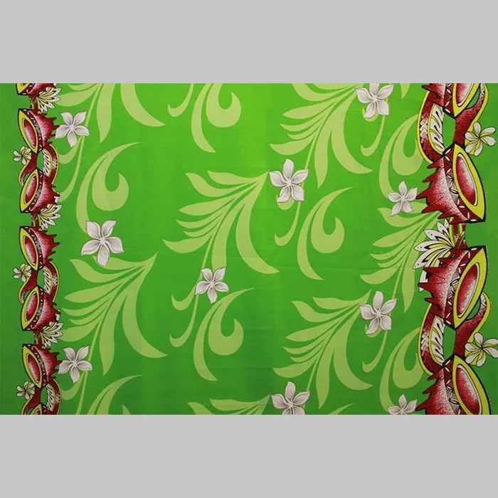 Kava Bowl Tiare Palm Leaves Double Border Fabric | Polyester