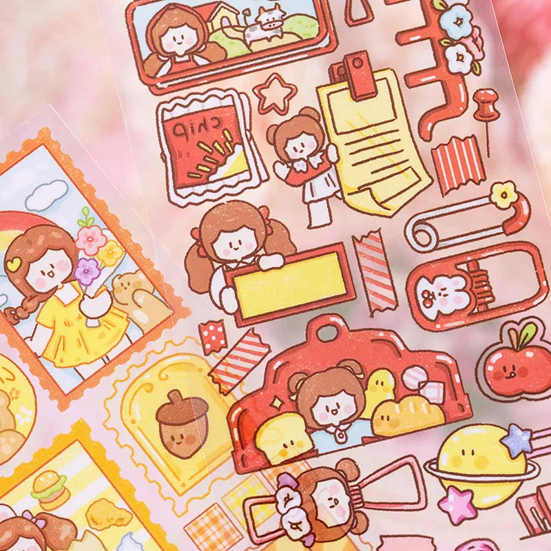 Kawaii Cartoon Character Dress-Up Sticker