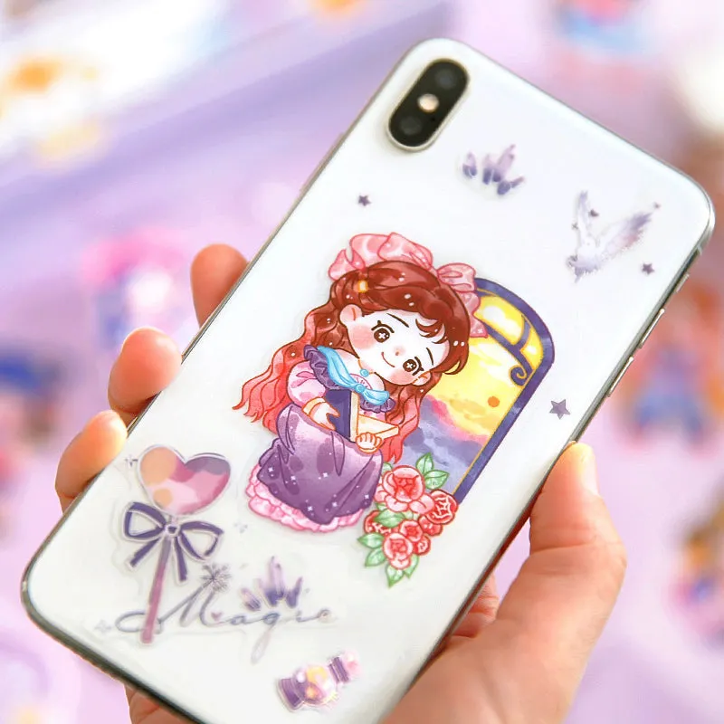 Kawaii Cartoon Girl Basic DIY Journal Sticker