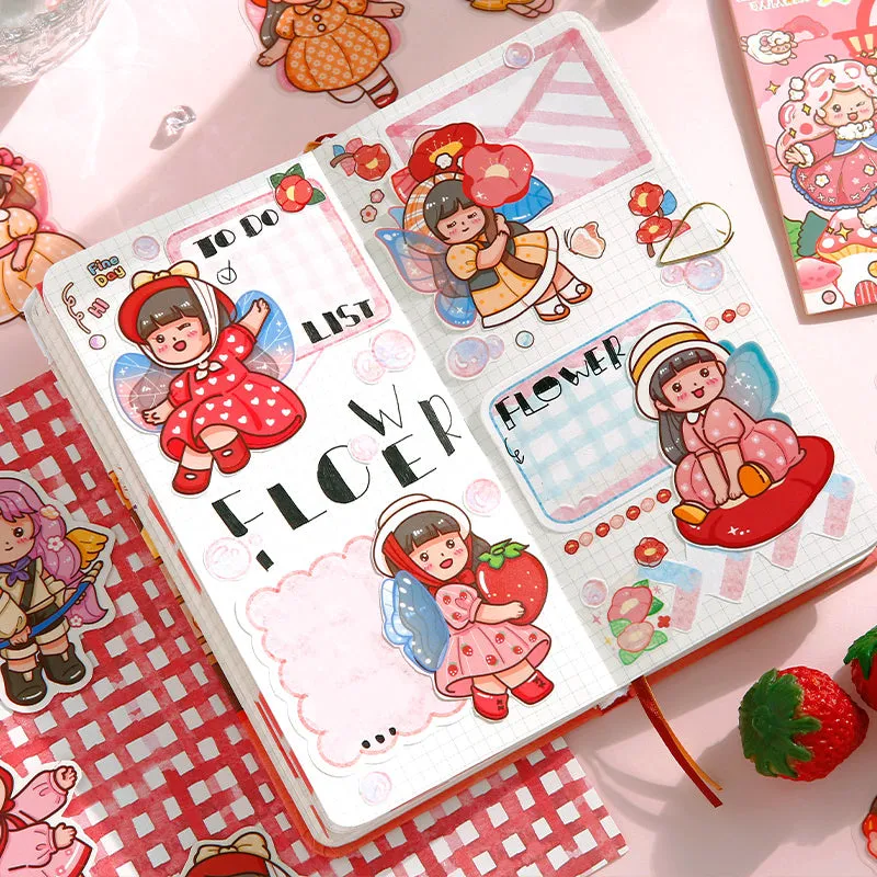 Kawaii Cartoon Girl Basic DIY Journal Sticker