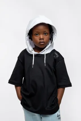 Kids Hooded Tee - Black