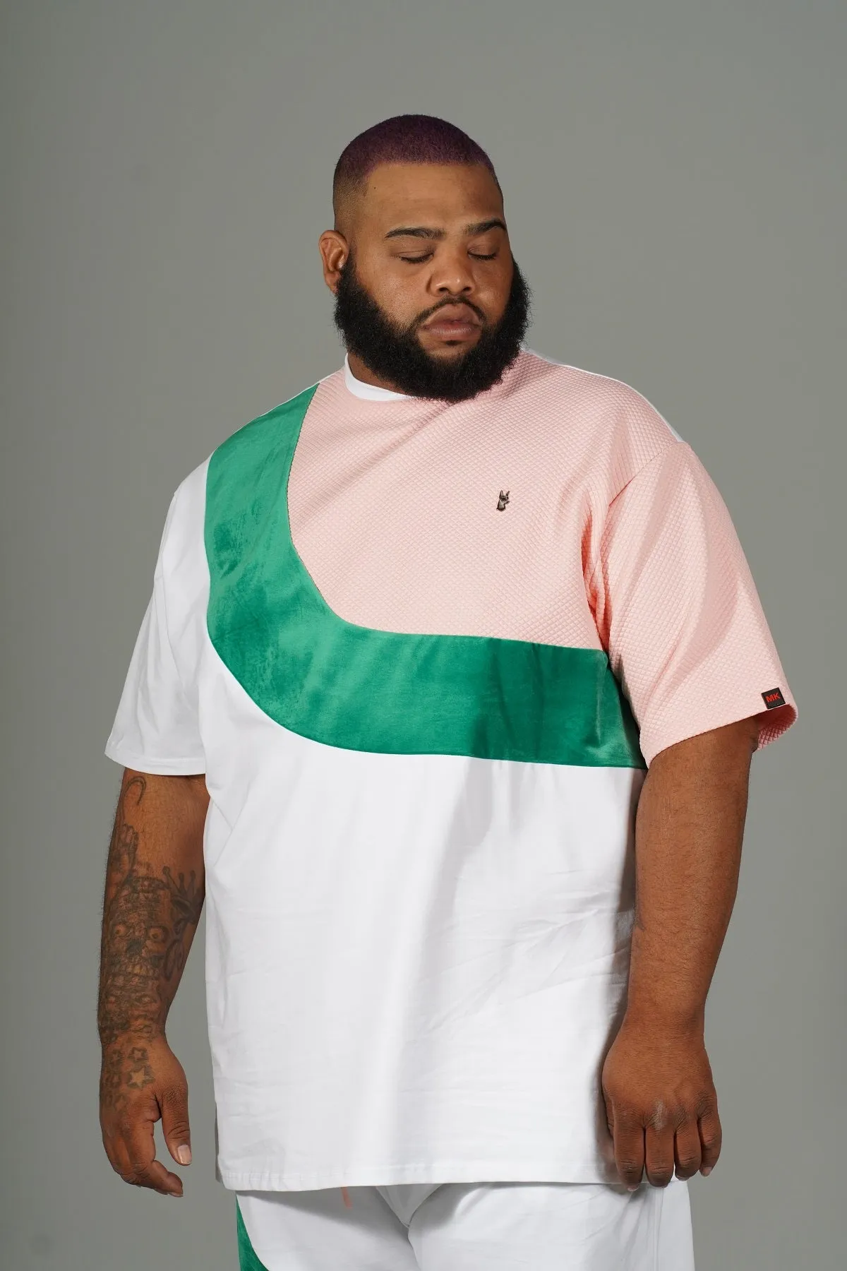 M273 Jacquard Ultra Suede Tee - White Pink