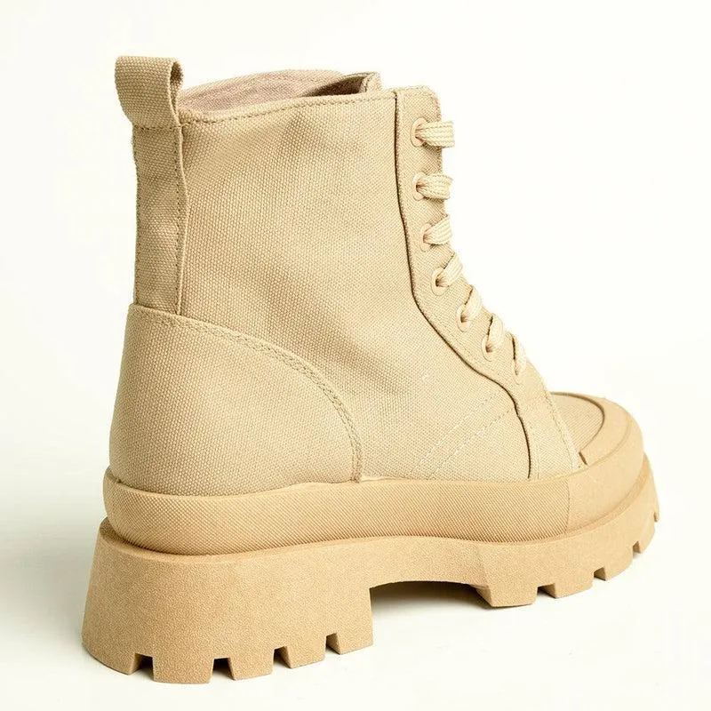 Madison Tiana Canvas Boot - Nude