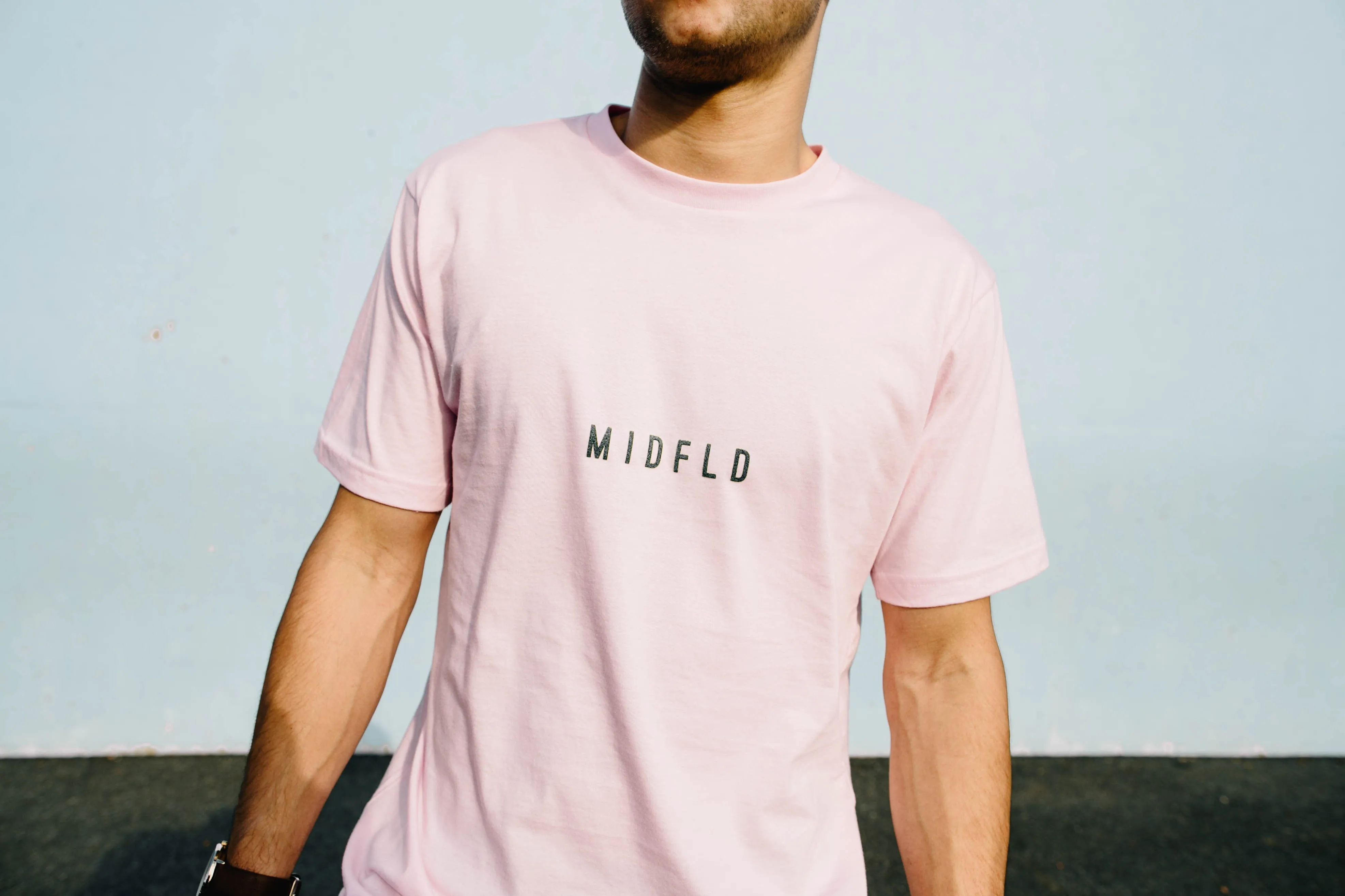 MIDFLD Small Space Logo T-Shirt - Light Pink