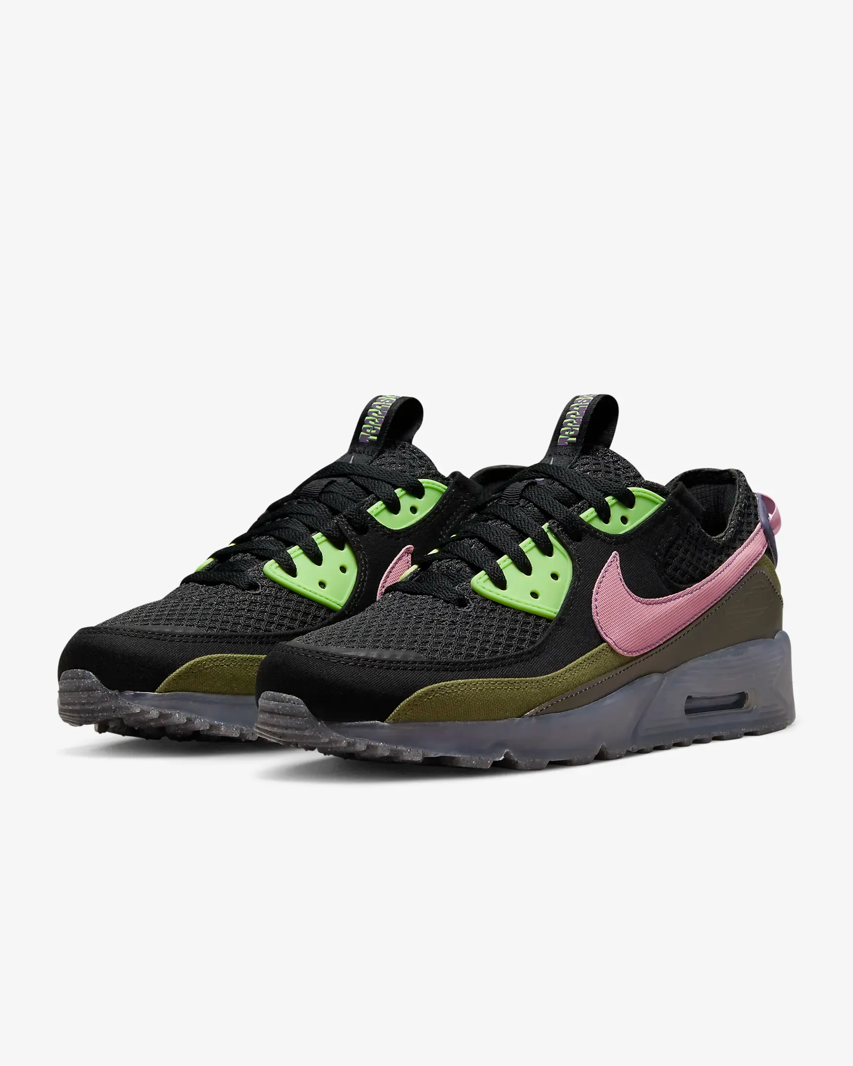 Nike Men's Air Max Terrascape 90 Shoes - Black / Key Lime / Pilgrim / Elemental Pink