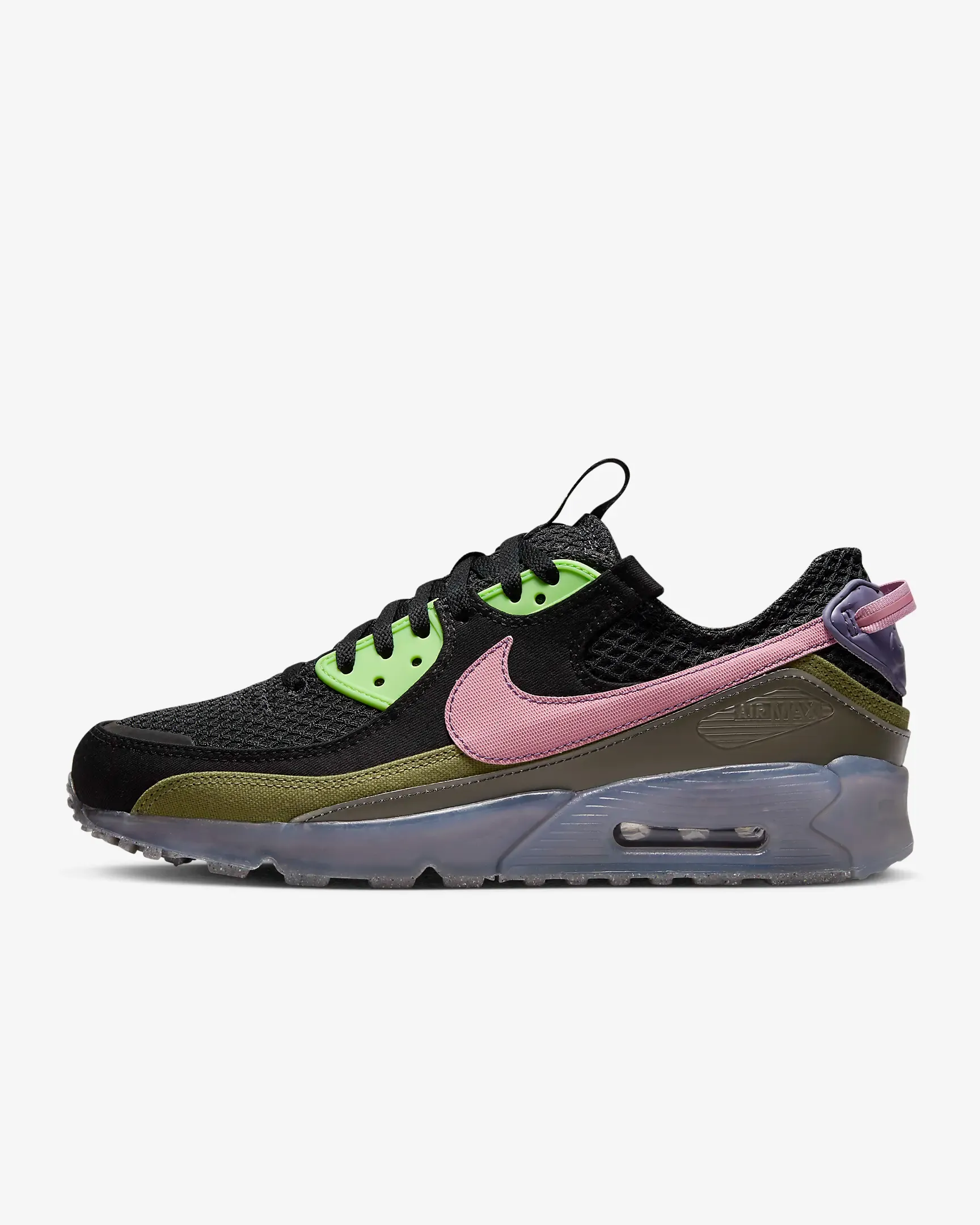 Nike Men's Air Max Terrascape 90 Shoes - Black / Key Lime / Pilgrim / Elemental Pink