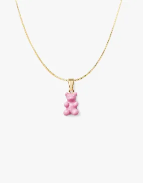 Nostalgia Bear Gold Chain Necklace - Candy Pink