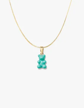 Nostalgia Bear Gold Chain Necklace - Mykonos Blue