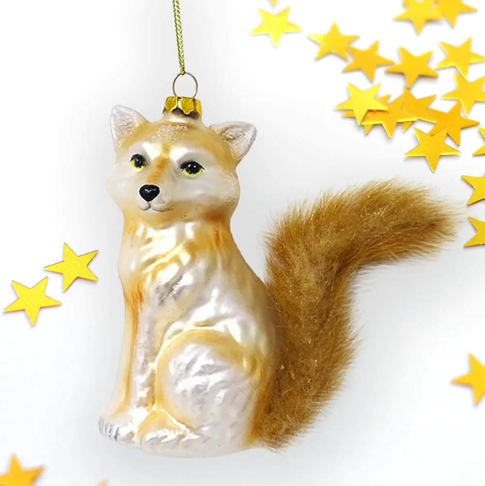 Ornamentally You Woodland Fox Glass Christmas Ornament