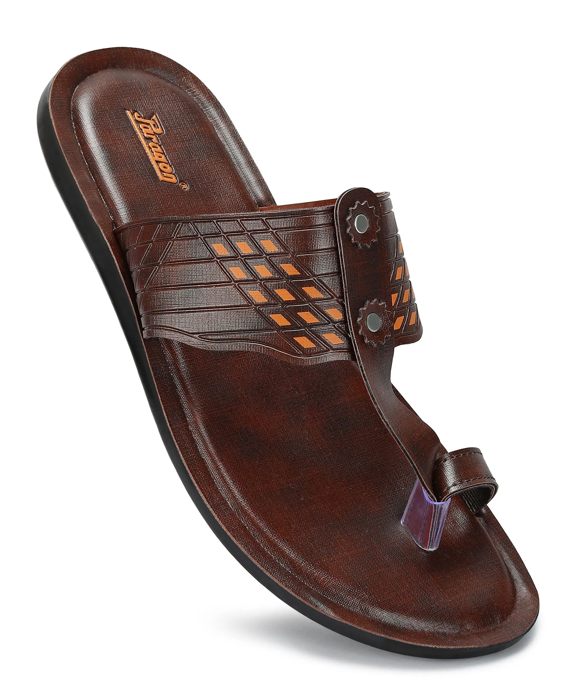 Paragon Men's Slip-on Brown Sandals for Men | Comfortable Sole & Durable