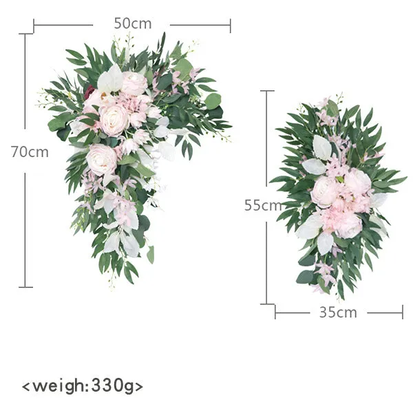 Pink Green Flower Set for Wedding Party Decor