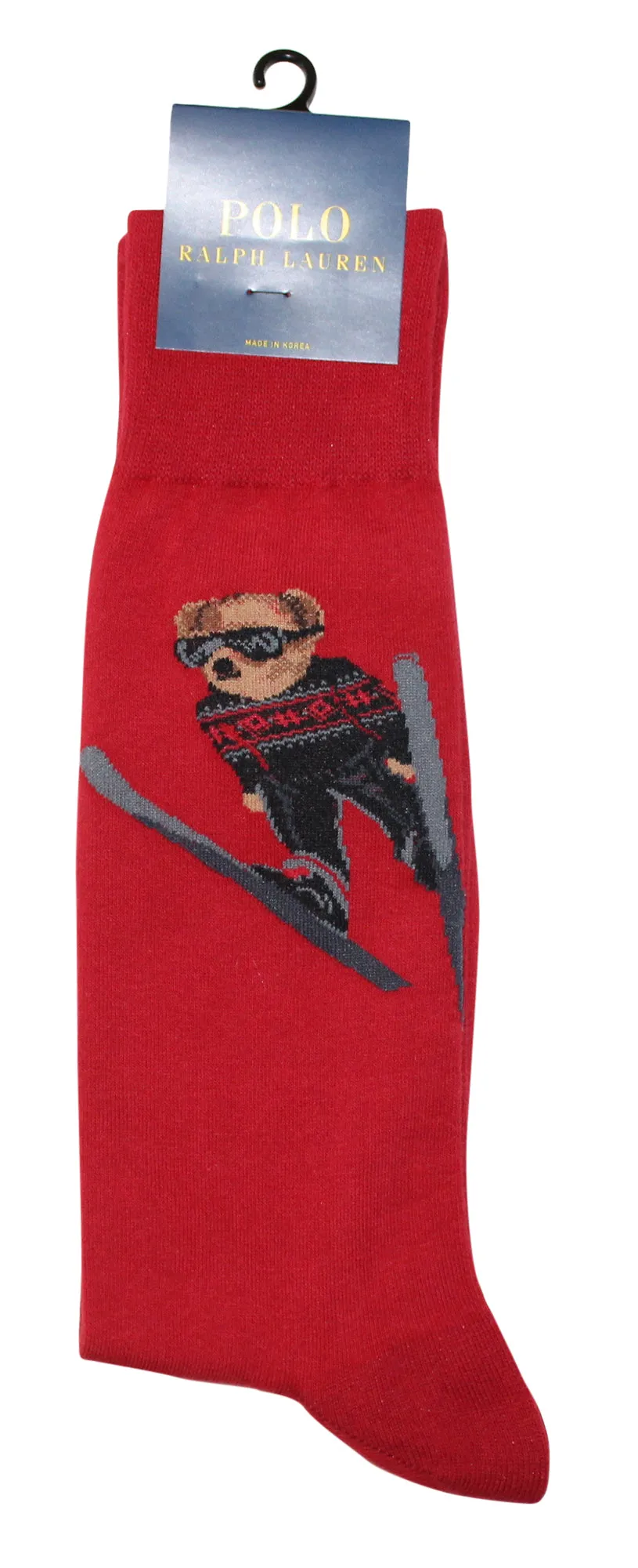 Polo Ralph Lauren Men's Ski Jumper Bear Solid Casual Dress Sock