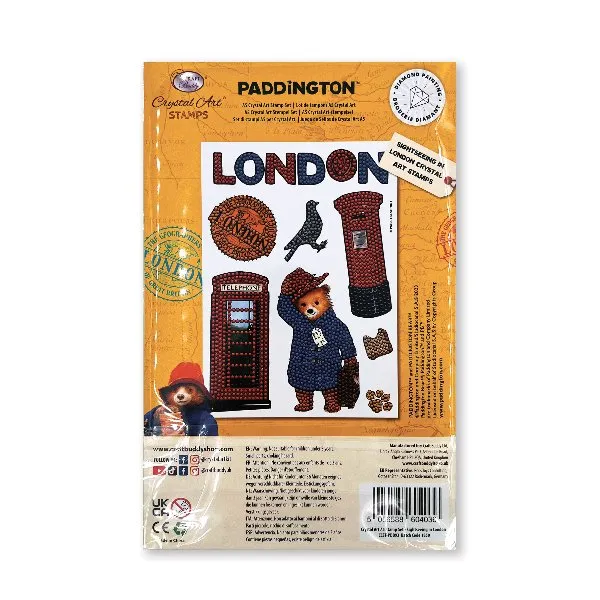 "Paddington Bear Sightseeing in London" Crystal Art A5 Stamp Set