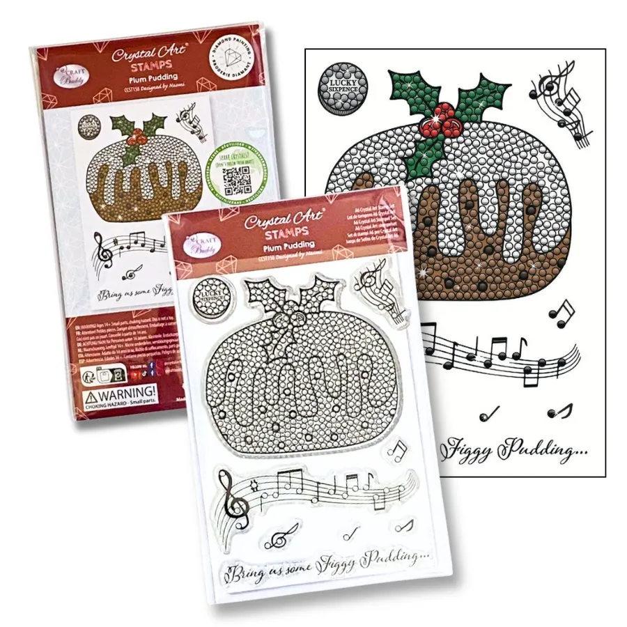 "Plum Pudding” Crystal Art A6 Stamp Set