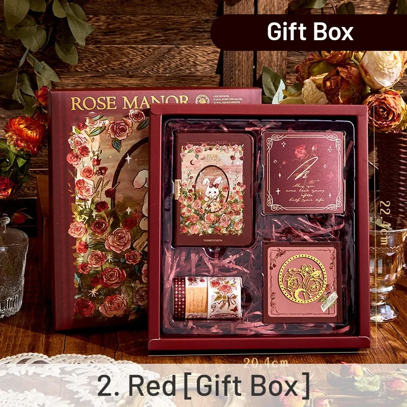 Rose Manor Hot Stamping Journal Decoration Gift Box Set