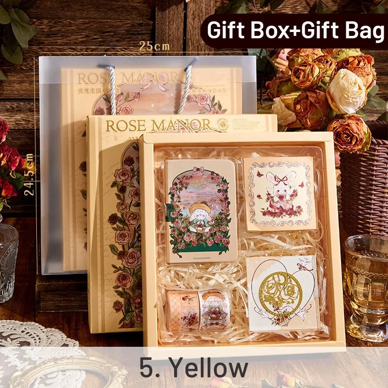 Rose Manor Hot Stamping Journal Decoration Gift Box Set