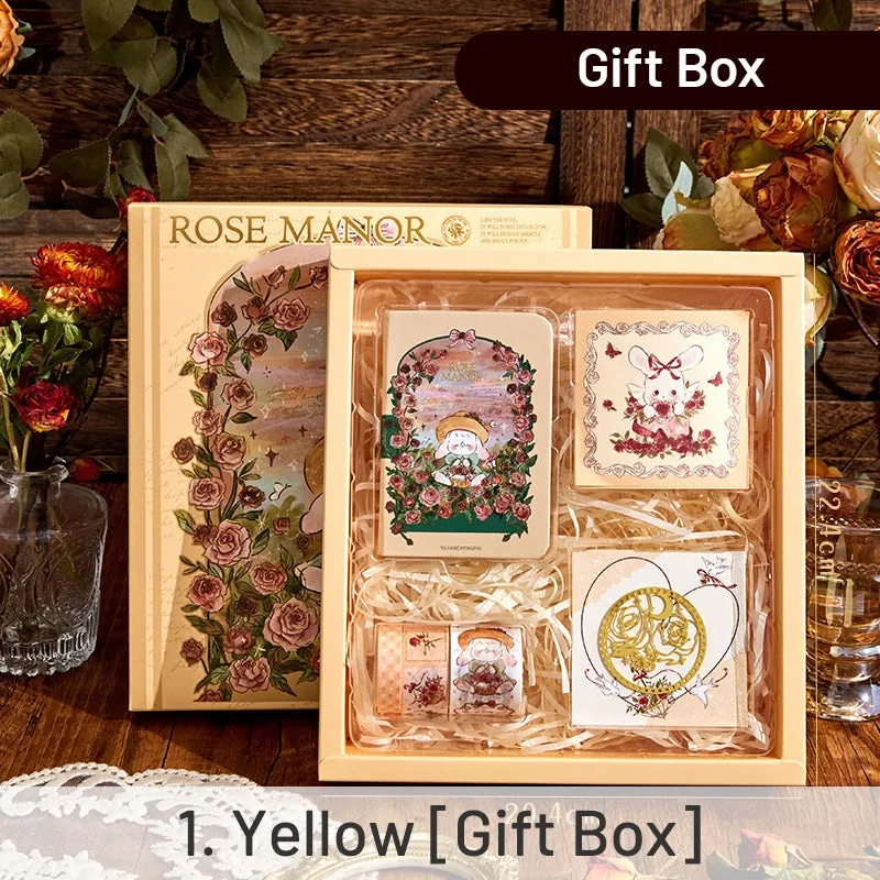 Rose Manor Hot Stamping Journal Decoration Gift Box Set