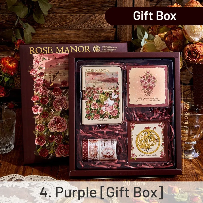 Rose Manor Hot Stamping Journal Decoration Gift Box Set