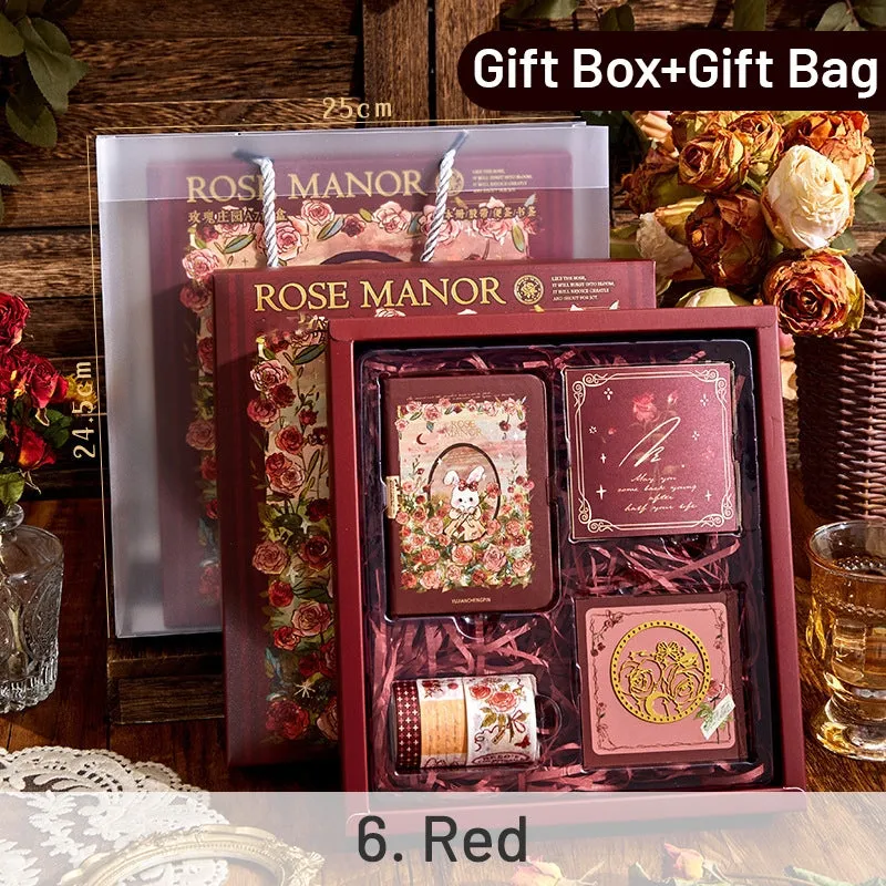 Rose Manor Hot Stamping Journal Decoration Gift Box Set