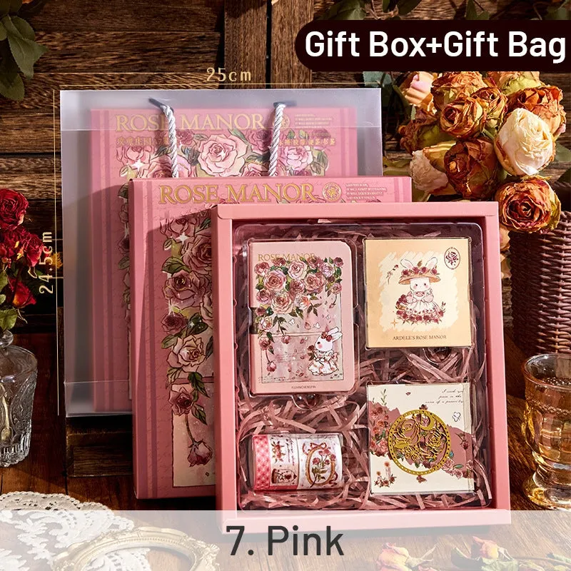 Rose Manor Hot Stamping Journal Decoration Gift Box Set