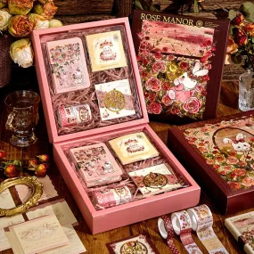 Rose Manor Hot Stamping Journal Decoration Gift Box Set