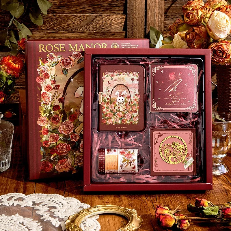 Rose Manor Hot Stamping Journal Decoration Gift Box Set