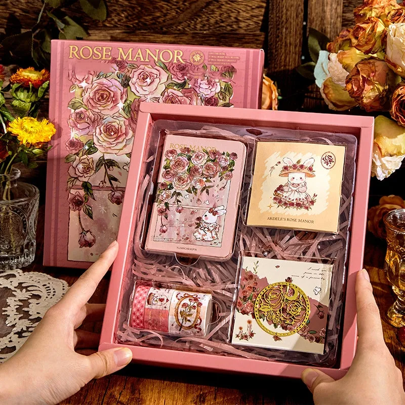 Rose Manor Hot Stamping Journal Decoration Gift Box Set