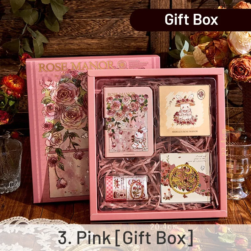 Rose Manor Hot Stamping Journal Decoration Gift Box Set