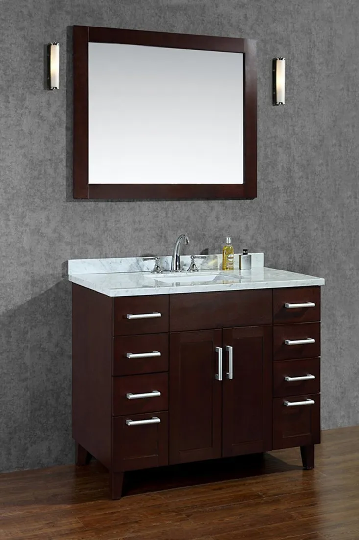 Seacliff by Ariel Frampton 42 Single Sink Vanity Set in Walnut