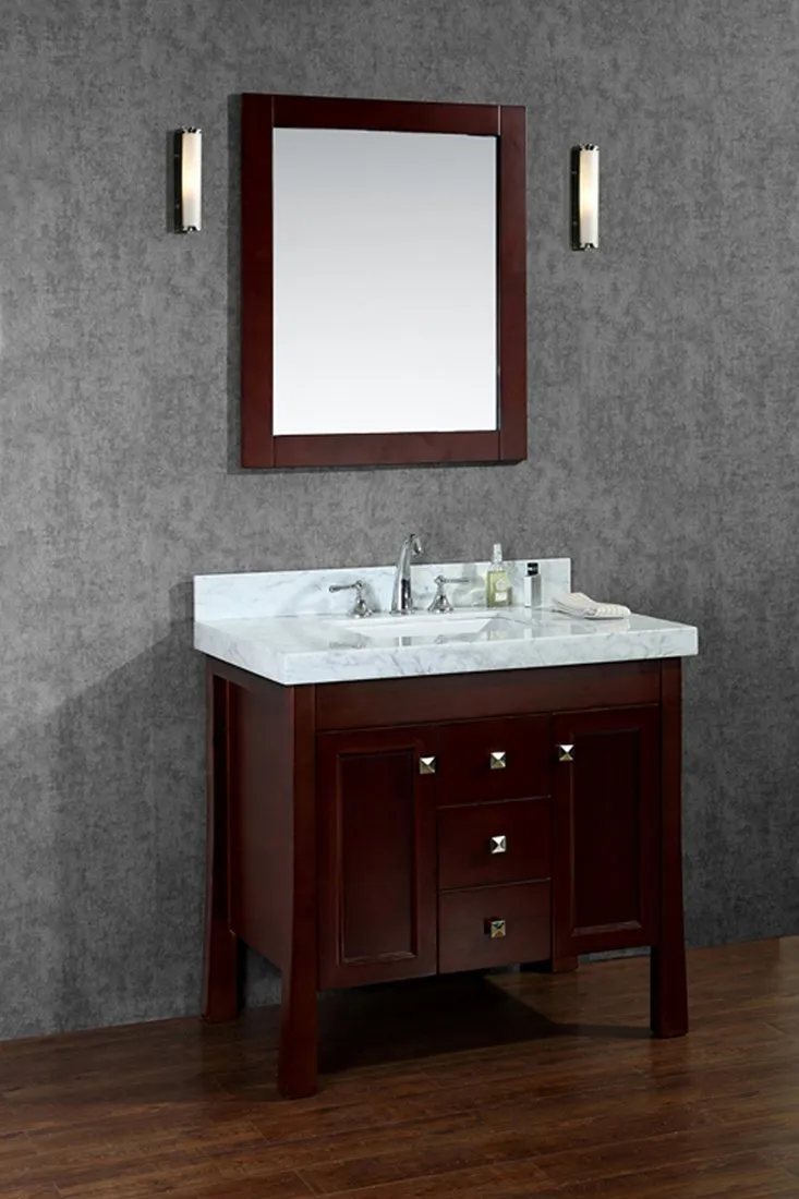 Seacliff by Ariel Greenbrier 36 Single Sink Vanity Set in Walnut