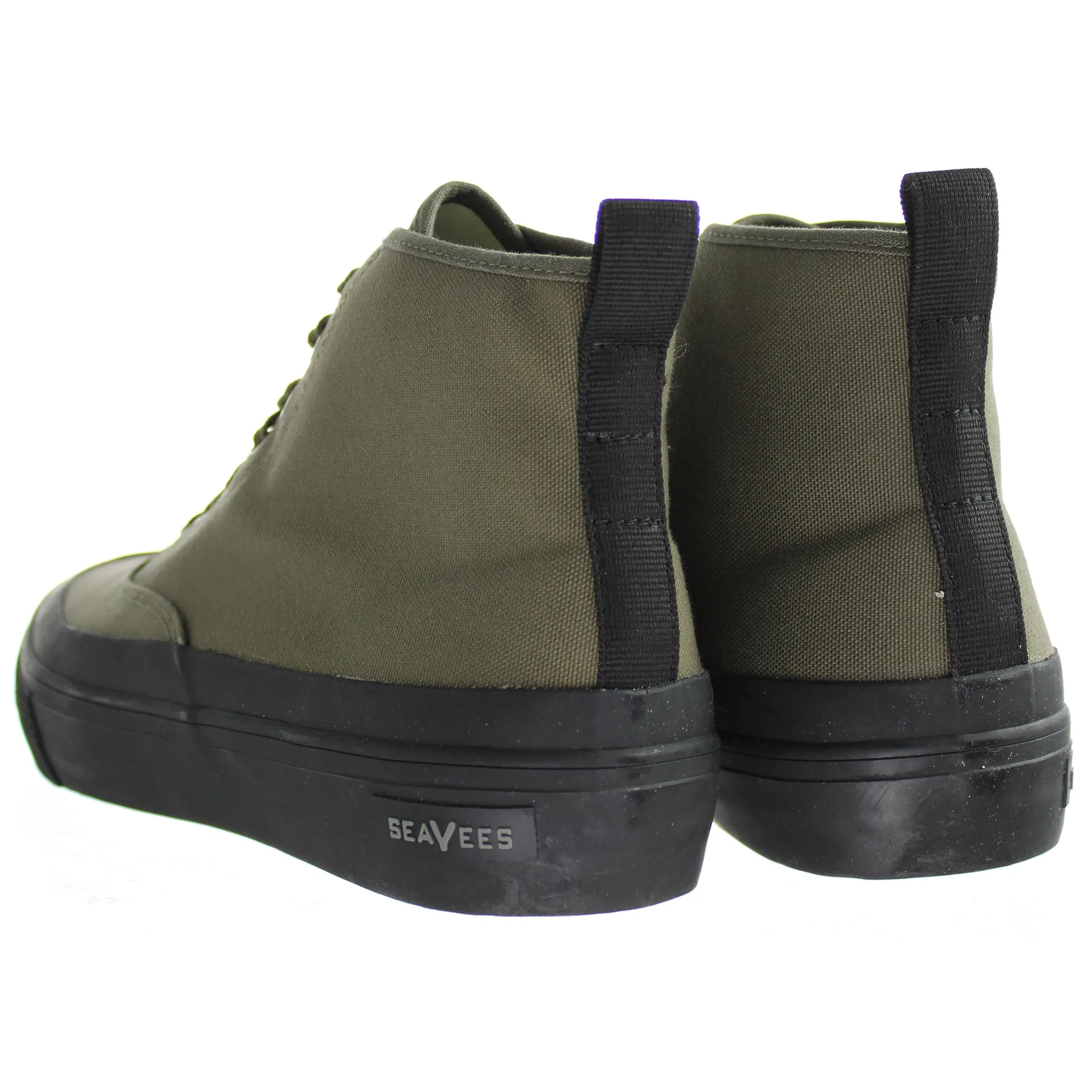 Seavees Mariners Green Ventile Canvas Boot Green Mens Boots