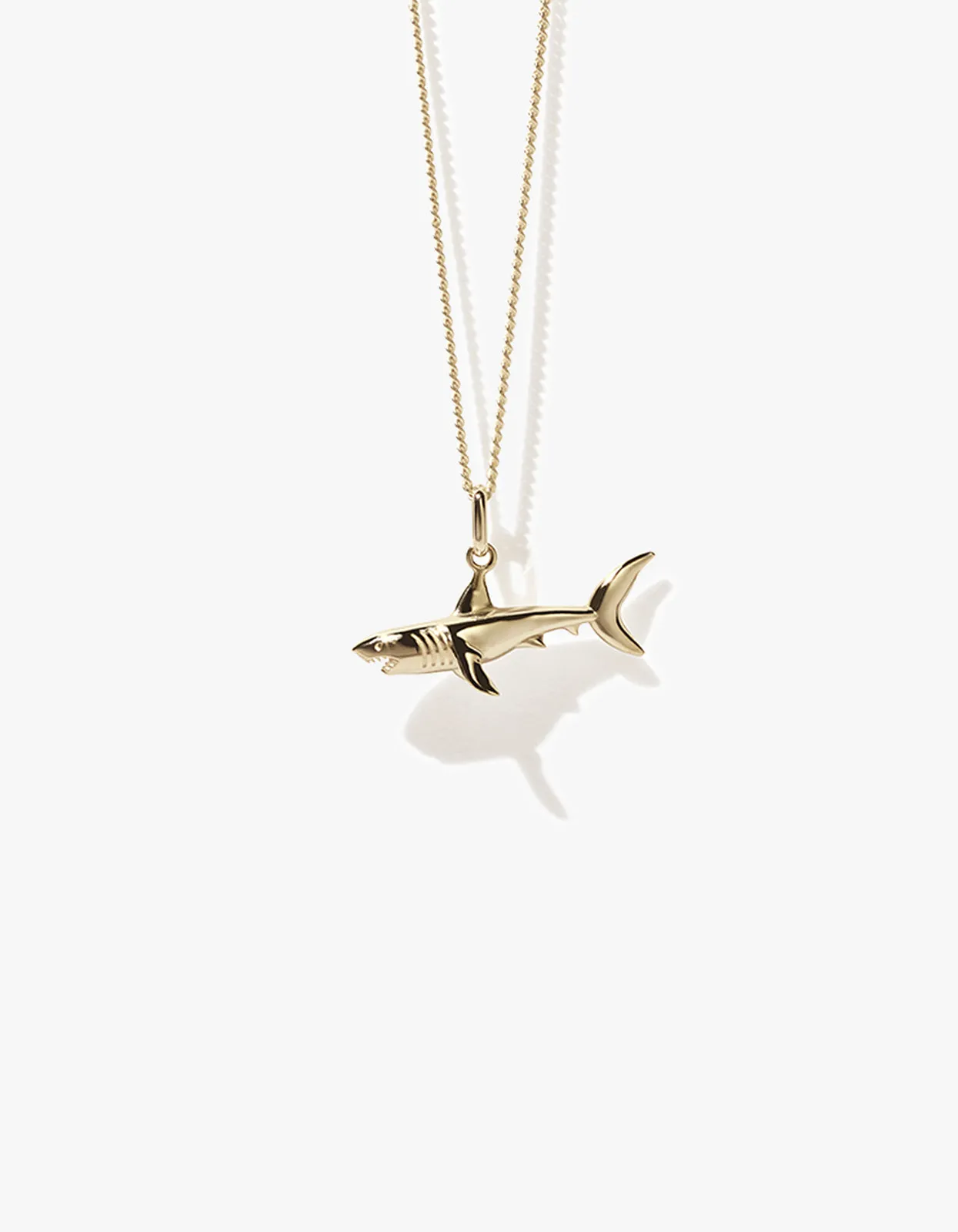 Shark Charm Necklace - Gold