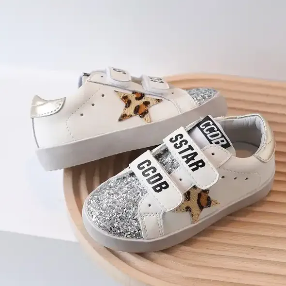 silver glitter star sneakers