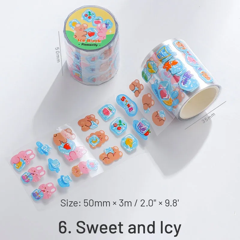 Sweet Story Series Cartoon Animals Rolled Stickers