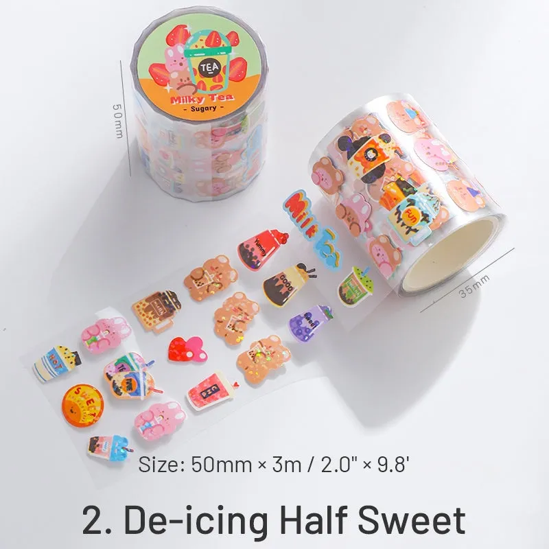 Sweet Story Series Cartoon Animals Rolled Stickers