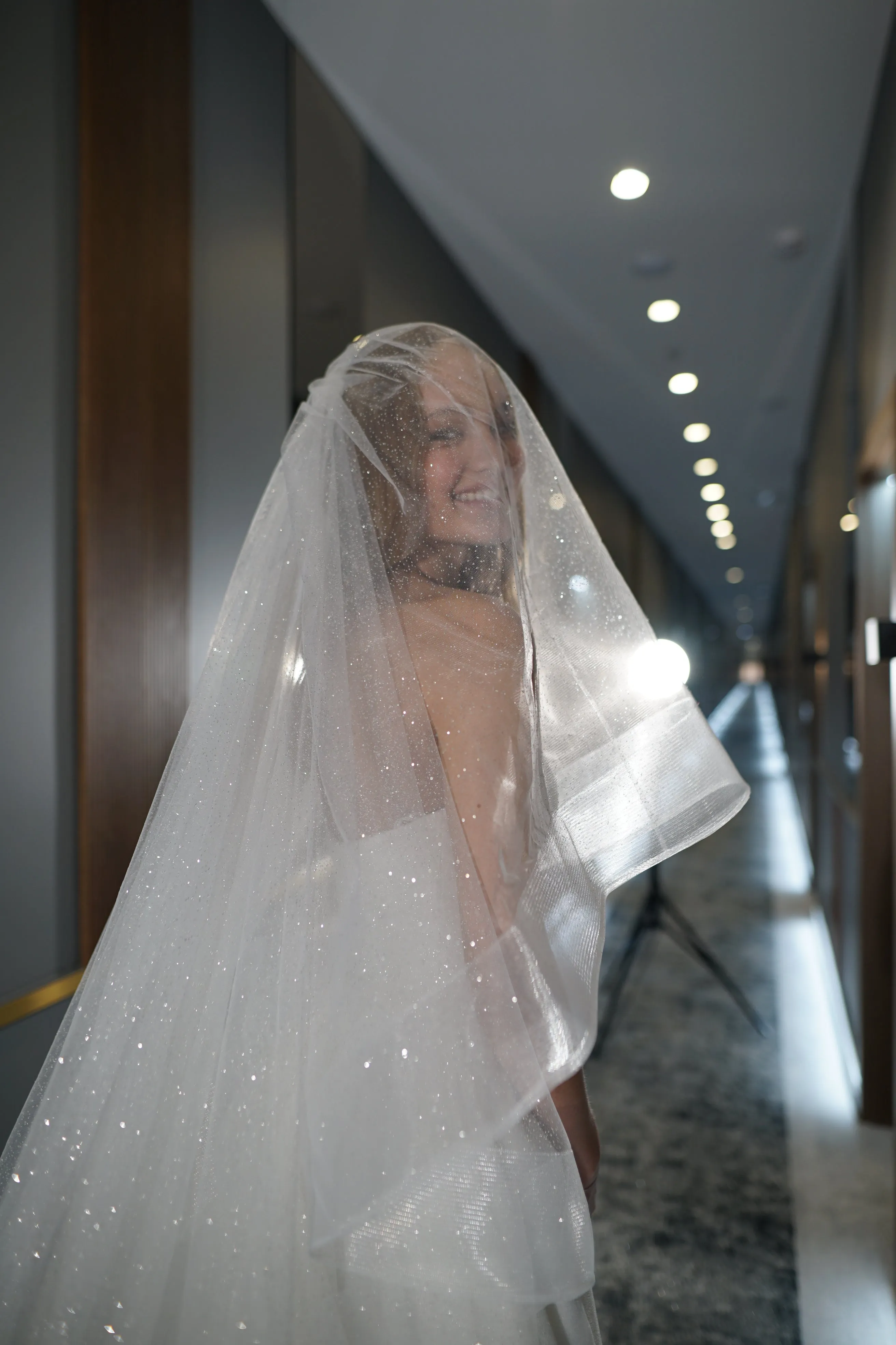 Two-Tier Sparkle Veil Over Ice