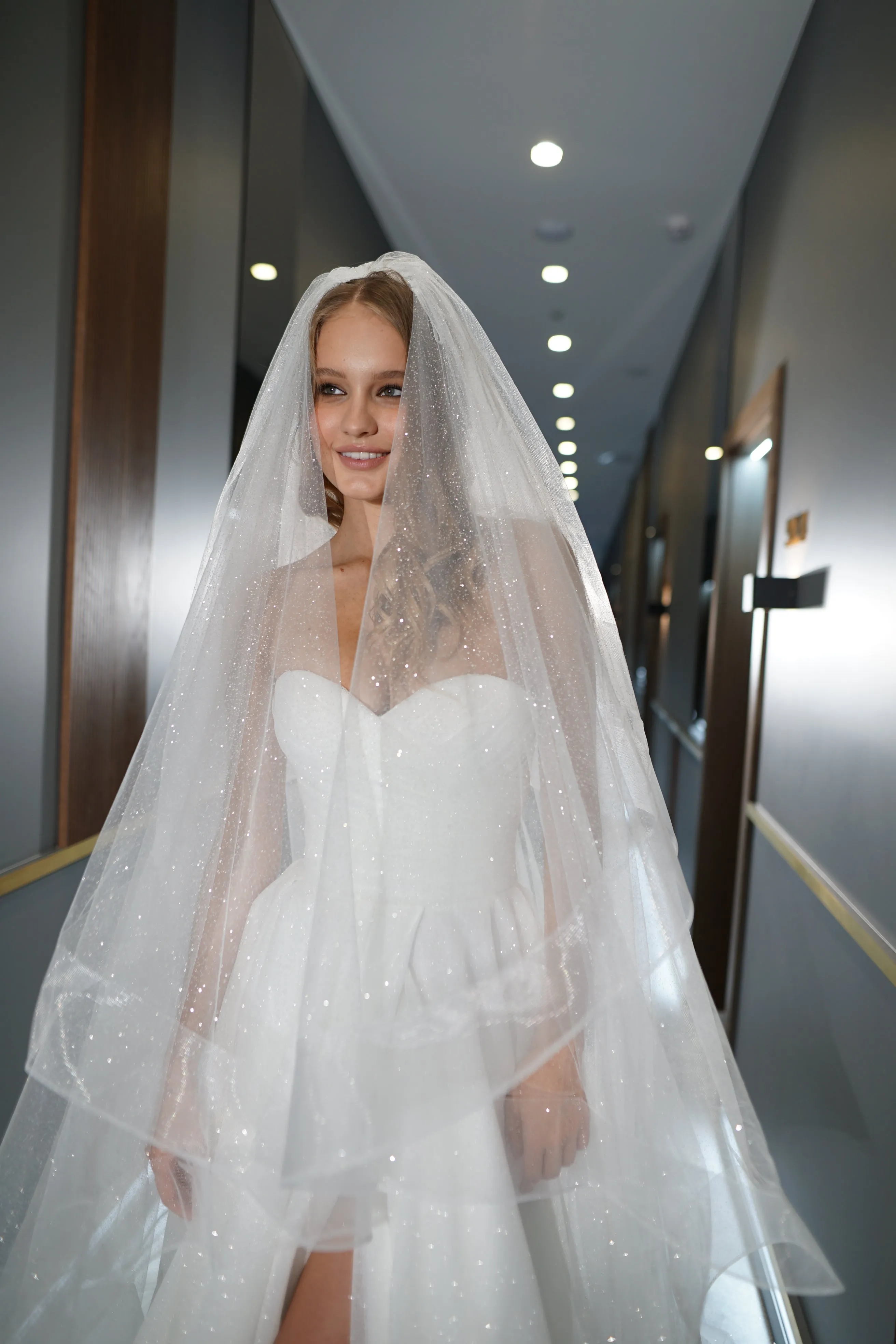 Two-Tier Sparkle Veil Over Ice