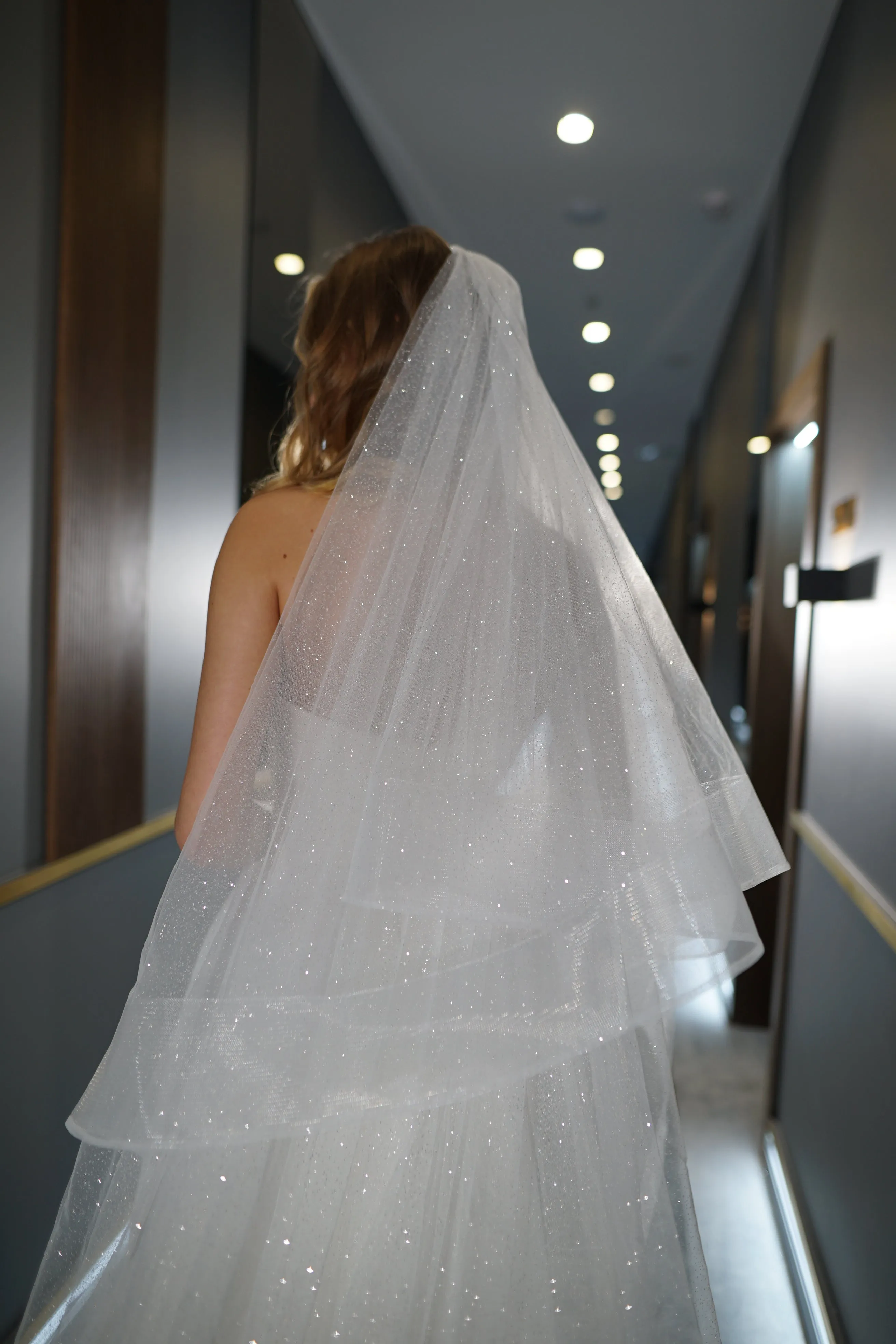 Two-Tier Sparkle Veil Over Ice