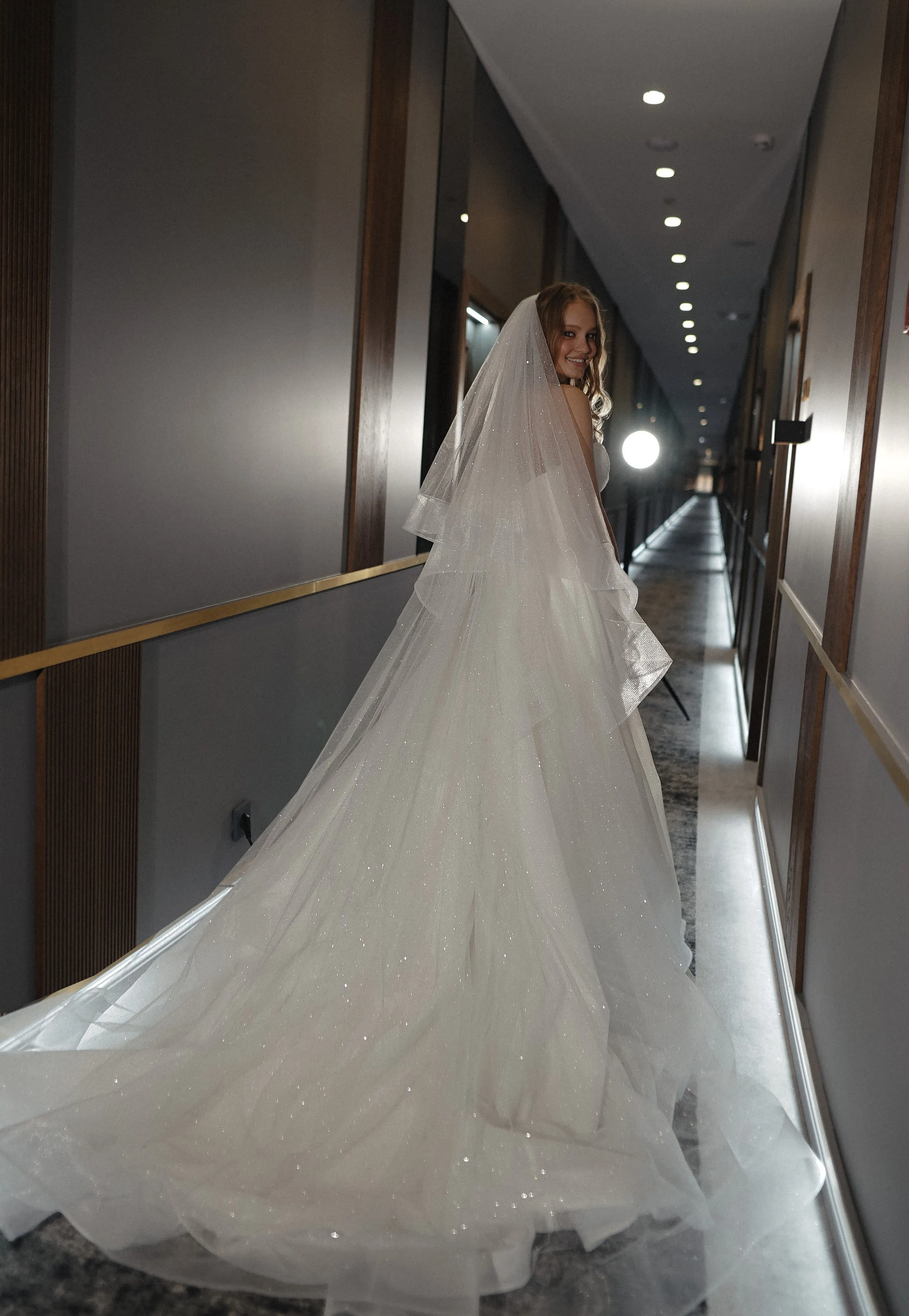 Two-Tier Sparkle Veil Over Ice