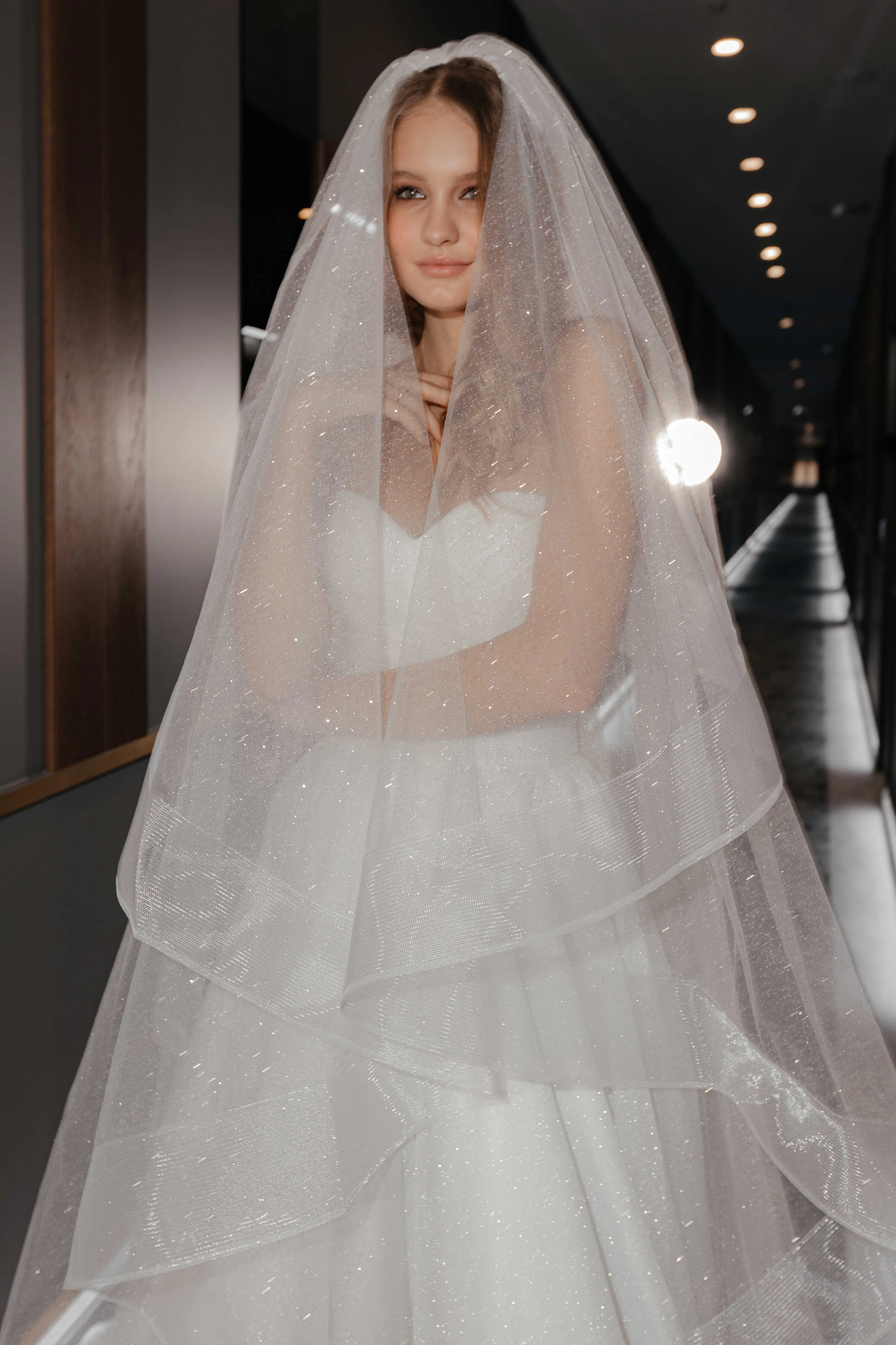 Two-Tier Sparkle Veil Over Ice